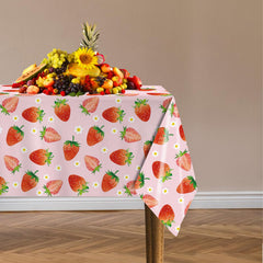 LINHAXM strawberry tablecloth used in baby shower decor