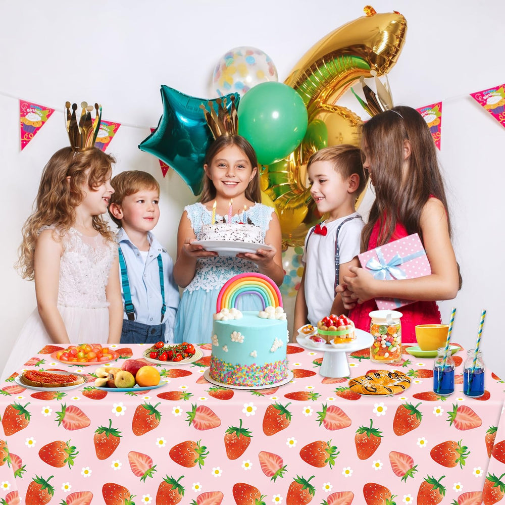 LINHAXM strawberry tablecloth easy wipe-clean surface
