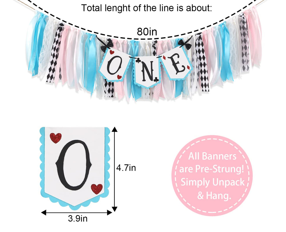 LINLULU size 80 inch by 8.75 inch banner fits most high chairs for easy setup