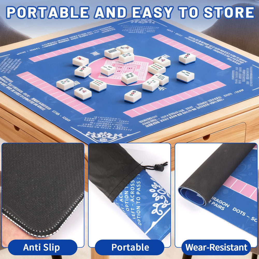 Linoows Mahjong Mat rolled up for travel or storage.