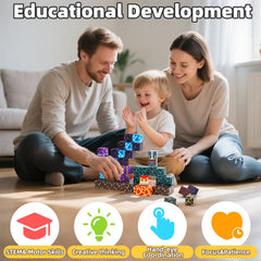 LionFuny magnetic blocks large 1-inch blocks for easier grip and stability.