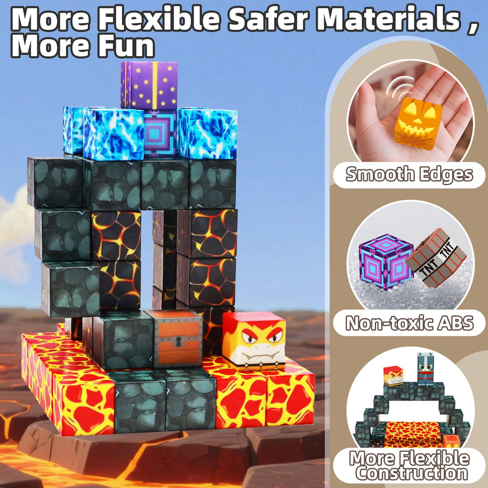 LionFuny magnetic blocks tower demonstration with strong magnets in action.