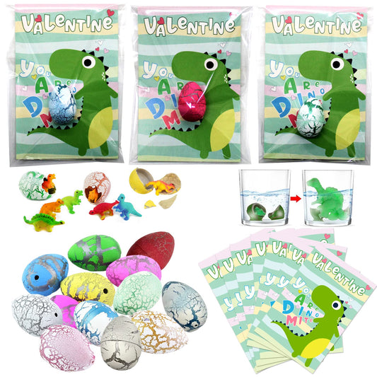 Lionoble Dino eggs Valentine kit with 30 cards, perfect classroom gifts.