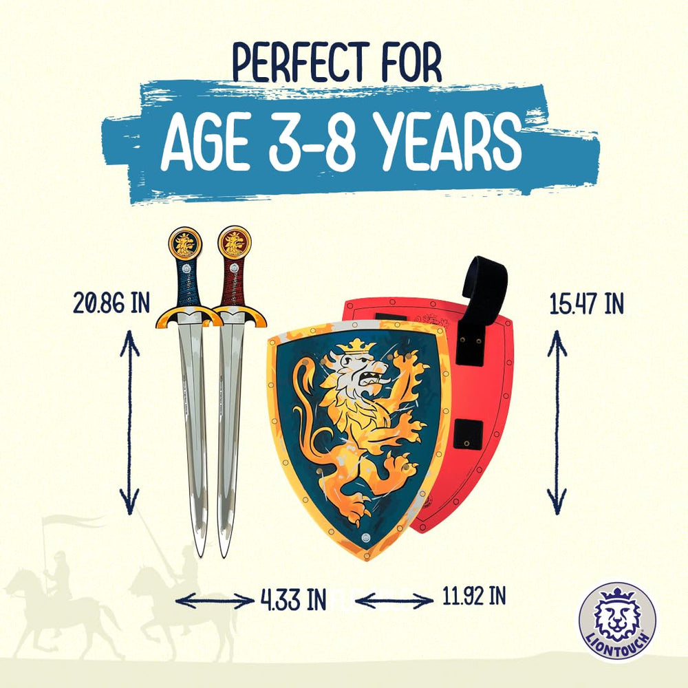 Liontouch Noble Knight red shield, sturdy construction for ongoing play.