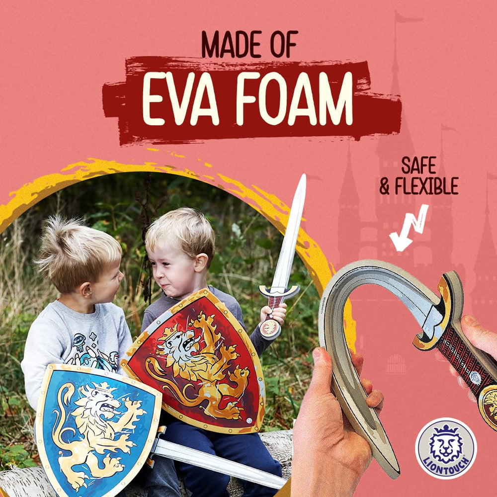 Liontouch Noble Knight red sword, safe foam for imaginative quests.