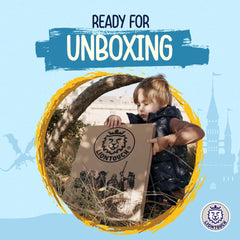 Unboxing Liontouch Noble Knight set with catalog and accessories.