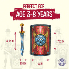 Liontouch sword close-up highlighting detailed ancient motifs for immersive play.