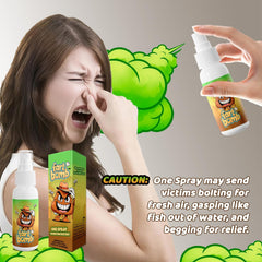 Group reaction to the spray highlighting humorous prank potential.