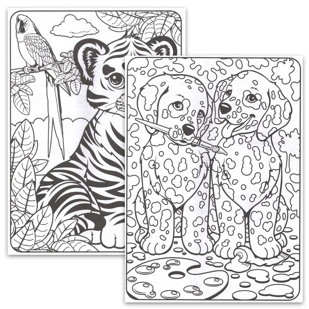 Lisa Frank coloring pages close-up showing intricate designs for focused creativity
