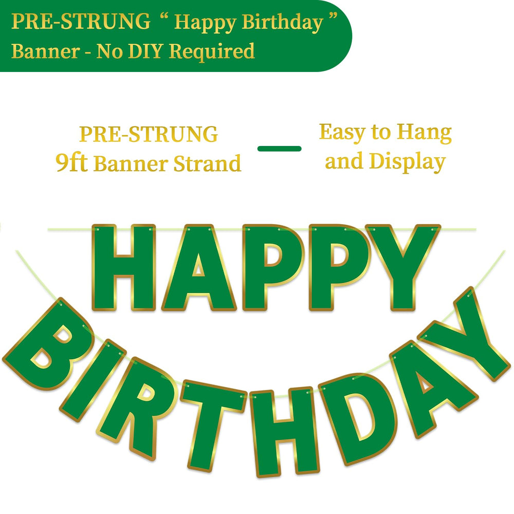 LITAUS green birthday banner backdrop enhances photo moments