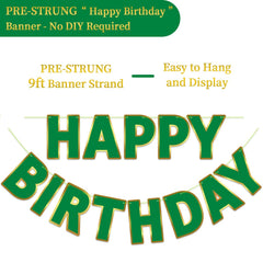 LITAUS green birthday banner backdrop enhances photo moments