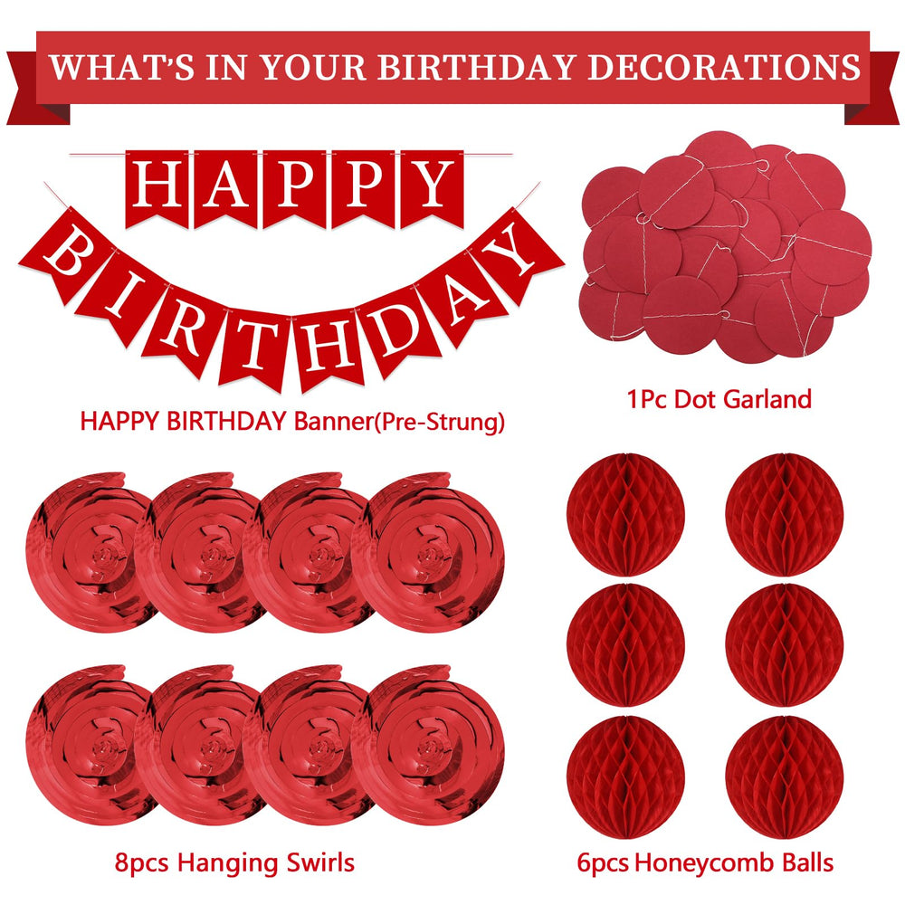 LITAUS red theme party supplies for all ages