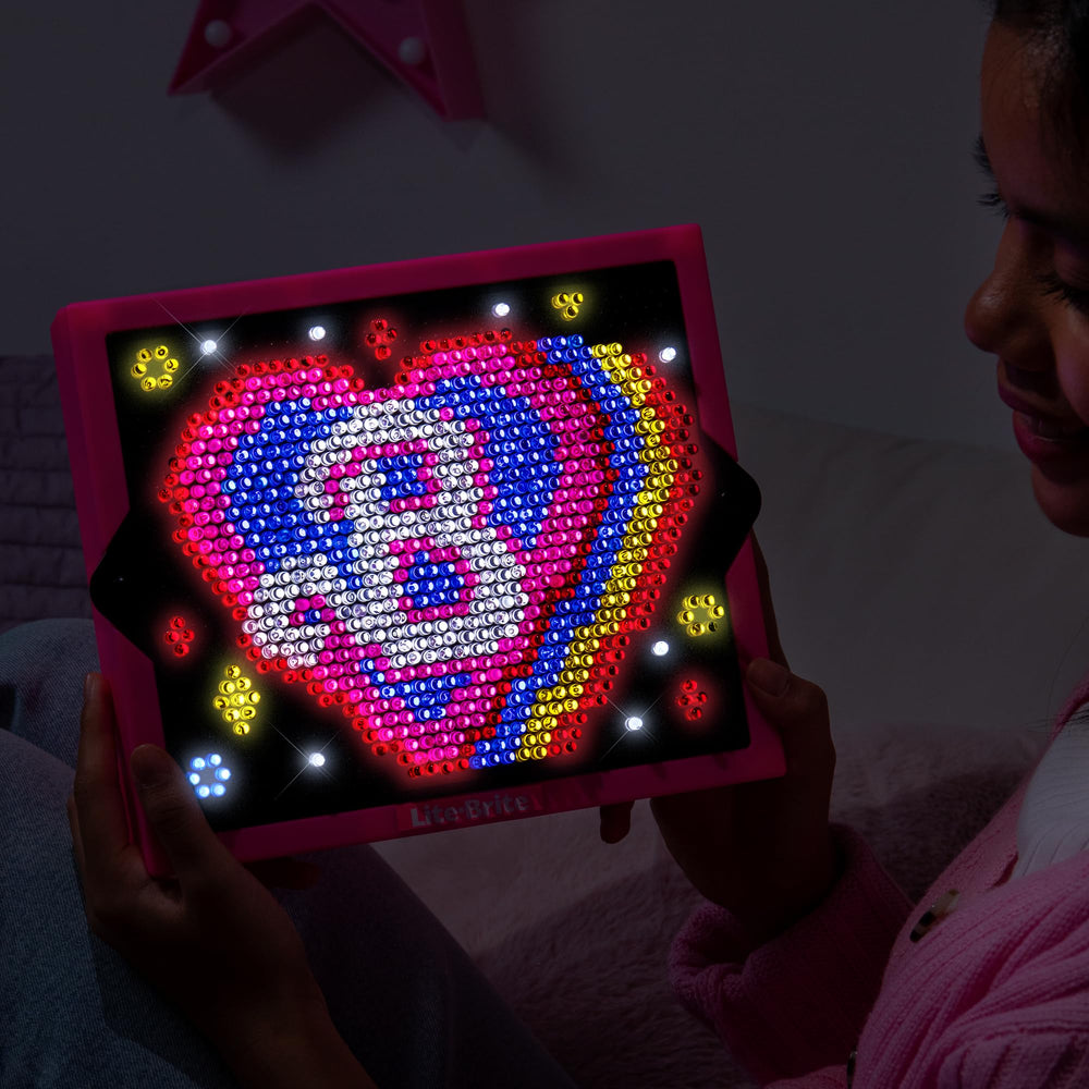 Lite-Brite Barbie Edition four light modes inspire different moods and showcases