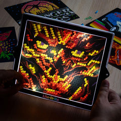 Lite-Brite Color POP Translucent HD screen highlights bright, clean peg artwork.