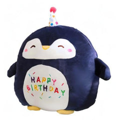 Litence penguin plush pillow enhances sofa, bed, or shelf styling.