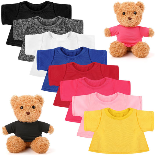 Litherr S 8-pack bear T-shirts blank design for quick customization on 8β12 inch plush.