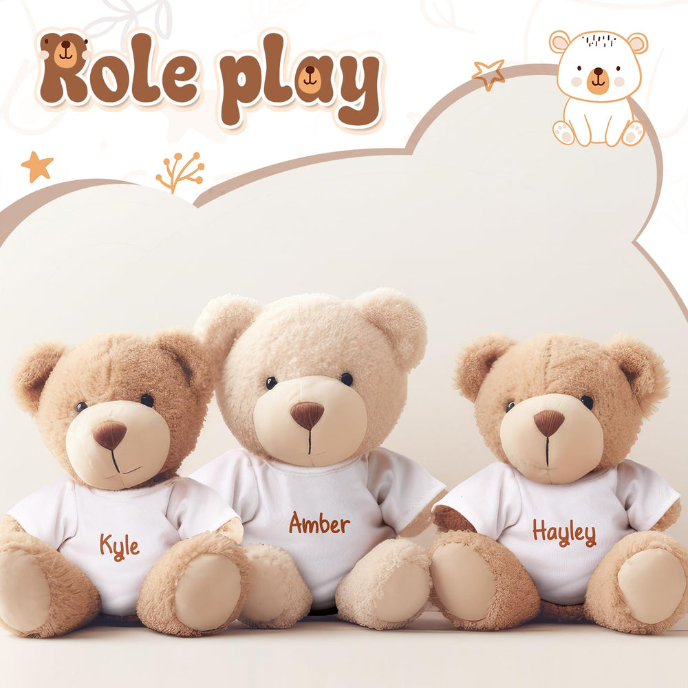 Litherr S stuffed bear shirt side view highlighting soft fabric and fit.