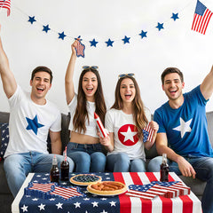 Litmitfu 6.5-inch folded patriotic napkins for tidy place settings.