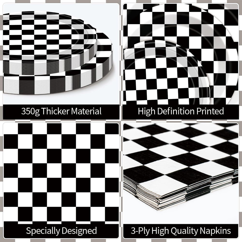 Litmitfu 6.5-inch checkered napkins provide quick cleanup and color pop