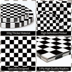 Litmitfu 6.5-inch checkered napkins provide quick cleanup and color pop