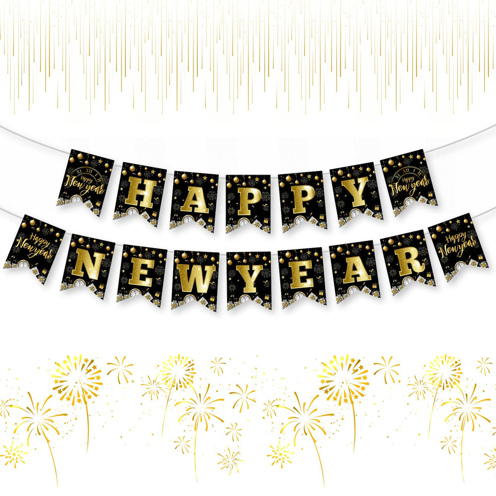 Litmitfu black gold banner as a classy New Year backdrop.