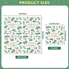 Litmitfu Christmas tableware napkins unfolded to 13 inches cover meals neatly