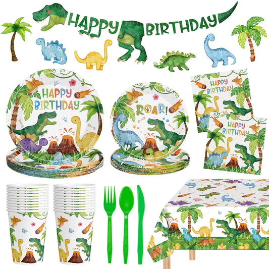 Litmitfu dinosaur plates for 24 guests provide sturdy dining.