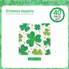 Litmitfu disposable green shamrock napkins for quick cleanup