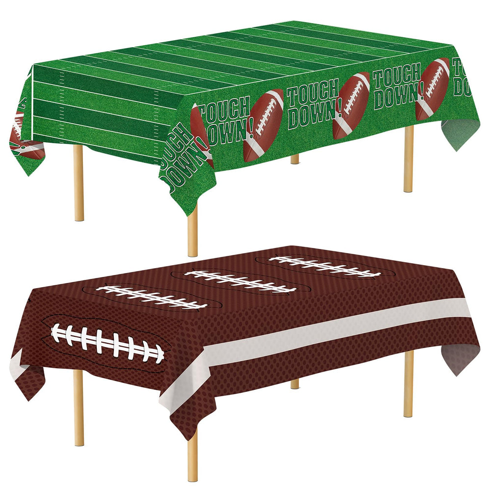 Litmitfu football tablecloth works as backdrop or runner for party tables