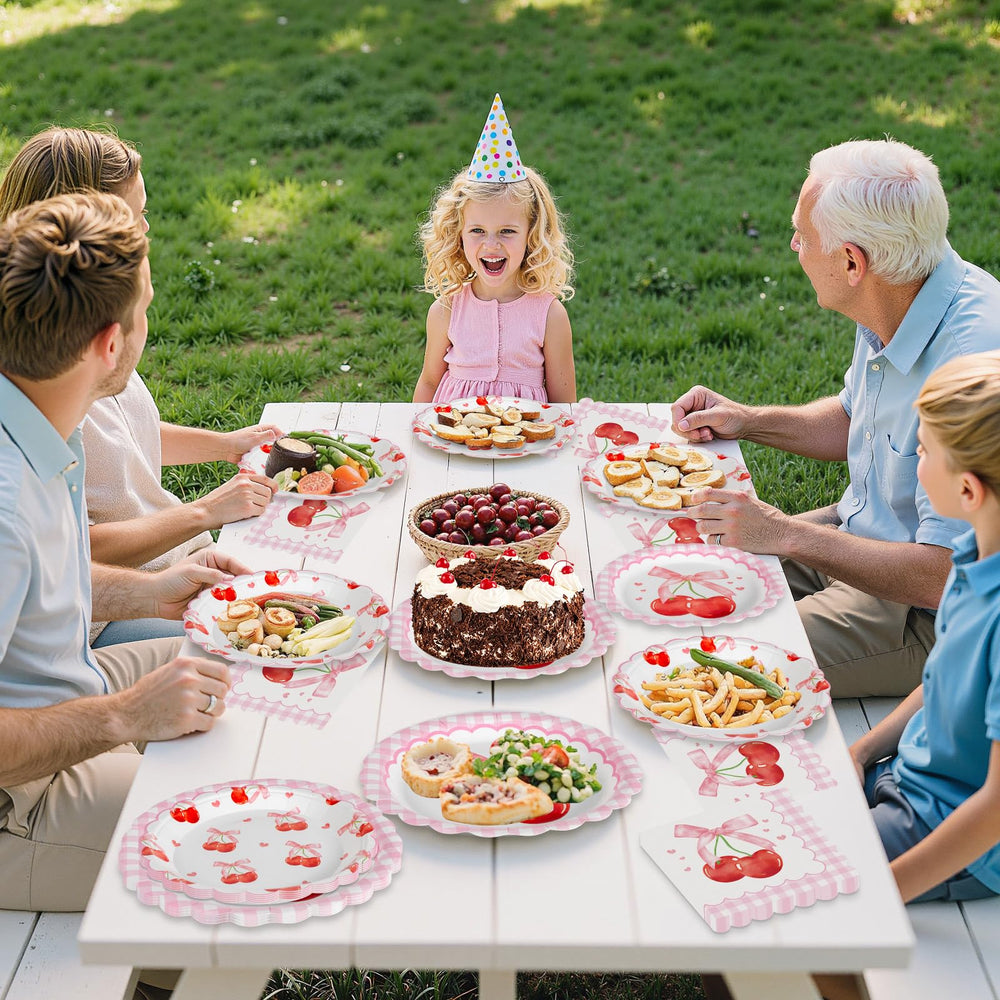 Litmitfu outdoor party decor with cherry theme for patio celebrations