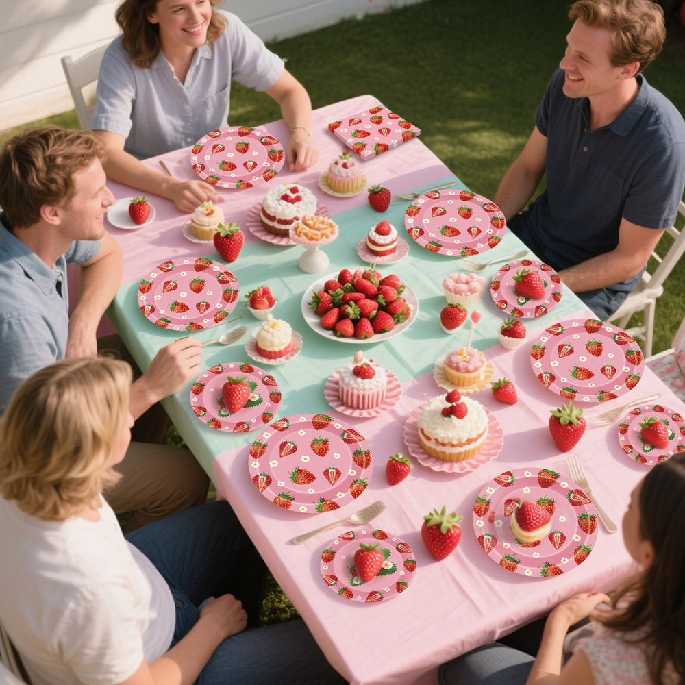 Litmitfu strawberry-themed decor for outdoor and indoor celebrations