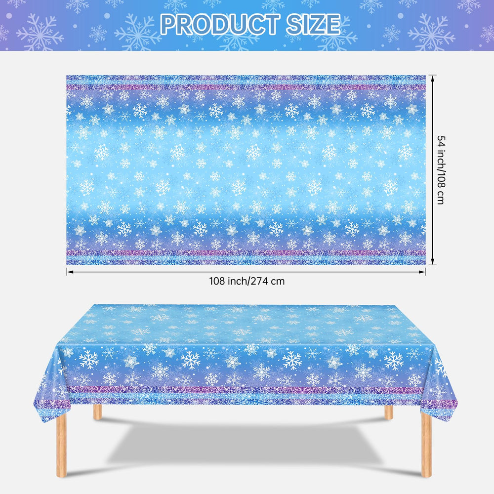 Litmitfu purple-blue winter table cover pattern enhances festive decor.