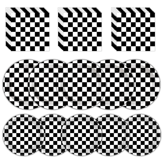 Litmitfu race car plates and napkins 40-pack for vibrant party table styling