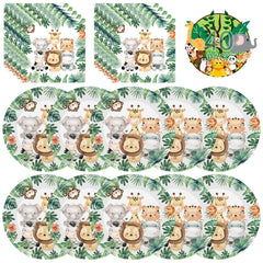 Litmitfu safari animals plates 9 inch with bold lion design for kid friendly meals