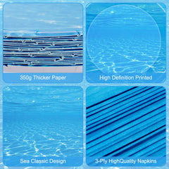 Litmitfu Undersea Napkins paired with plates for cohesive table decor.