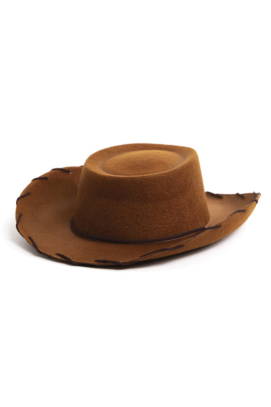 Little Adventures brown cowboy cowgirl hat front view for dress-up play