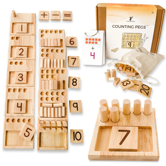 LITTLE BUD KIDS counting pegs board supports early counting and number recognition.