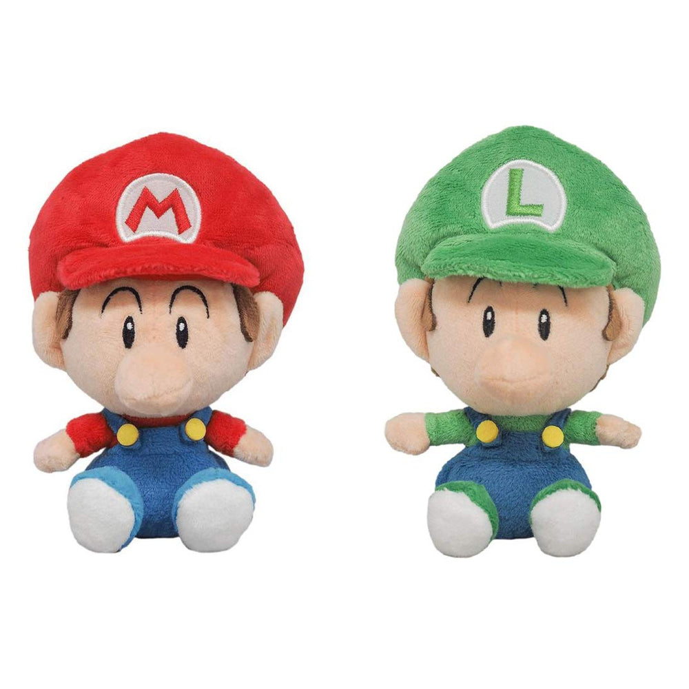 Little Buddy Baby Mario and Baby Luigi plush set; soft, cuddly companions for play and display.