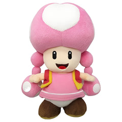 Little Buddy Toadette plush back view, compact size fits shelves and bags
