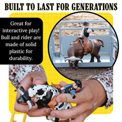 Little Buster Bucking Bulls detachable riders offer flexible display options for dynamic ranch scenes