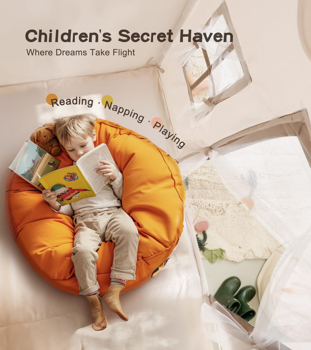 Little Dove large play tent provides spacious room for two kids to play together.
