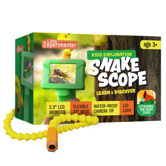 Little Experimenter Snake Scope camera with LED light for kids exploring in dim light.