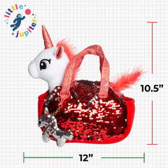 Little Jupiter 12-inch unicorn plush is a larger cuddle buddy for storytelling.