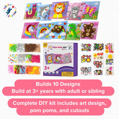 Little Jupiter DIY Pom Pom Art colorful pom poms invite tactile creativity for little hands.