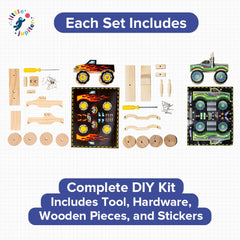 Little Jupiter DIY wood kit screwdriver included for beginner woodworking.