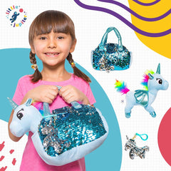 Little Jupiter sequin purse bag adds sparkle during dress-up moments.
