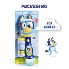 Little Kids BLUEY bubble wand creates a steady stream of bubbles for pretend adventures.