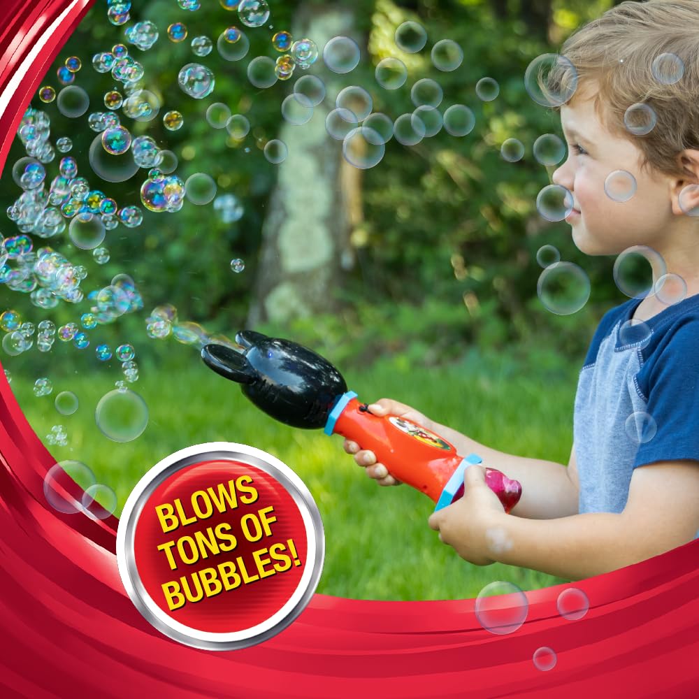 Mickey Mouse wand emits lights and music to enhance pretend play sessions.
