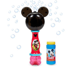 Little Kids Mickey Mouse light and sound bubble wand lights up during bubble play.