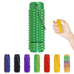 Little Ouchies Pain Fidget green rotatable keychain for versatile play.
